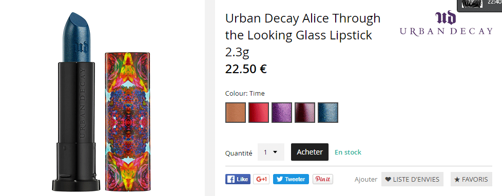 Urban Decay Alice Through The Looking glass Lipstick achat france
