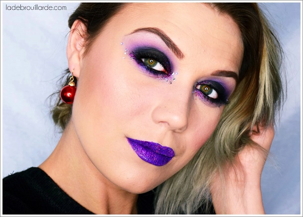maquillage-smoky-eye-noir-et-violet-paillette-argent